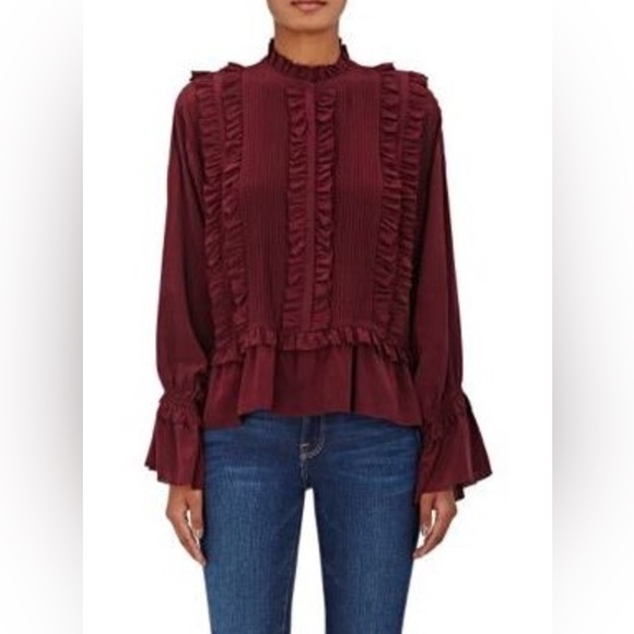 Ulla Johnson Tops - Ulla Johnson Blouse Silk Ruffle Pintuck Nadja US 2 NWT